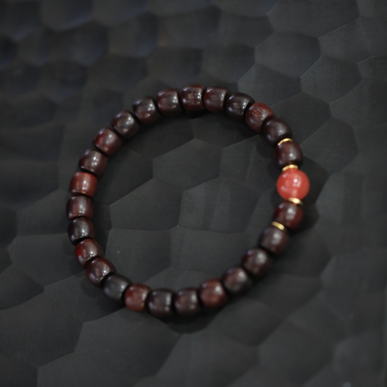 小叶紫檀配保山无胶南红手串约8mm约9.5g 11250520-800