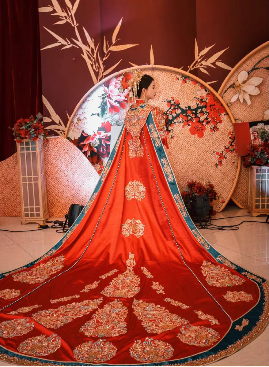 直播间选款  中式婚服国风重工刺绣披肩凤冠霞帔【运费差】