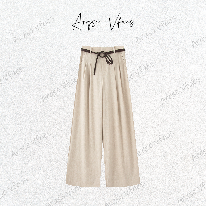 [ARQSEVFAES正品]—2025秋新款时尚百搭高腰直筒阔腿休闲裤E256323