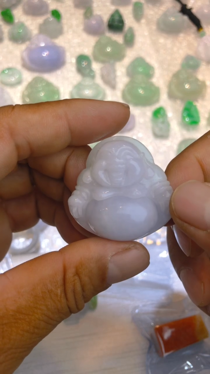 【闪购商品】翡翠吊坠(不含链)未镶嵌紫底弥勒佛