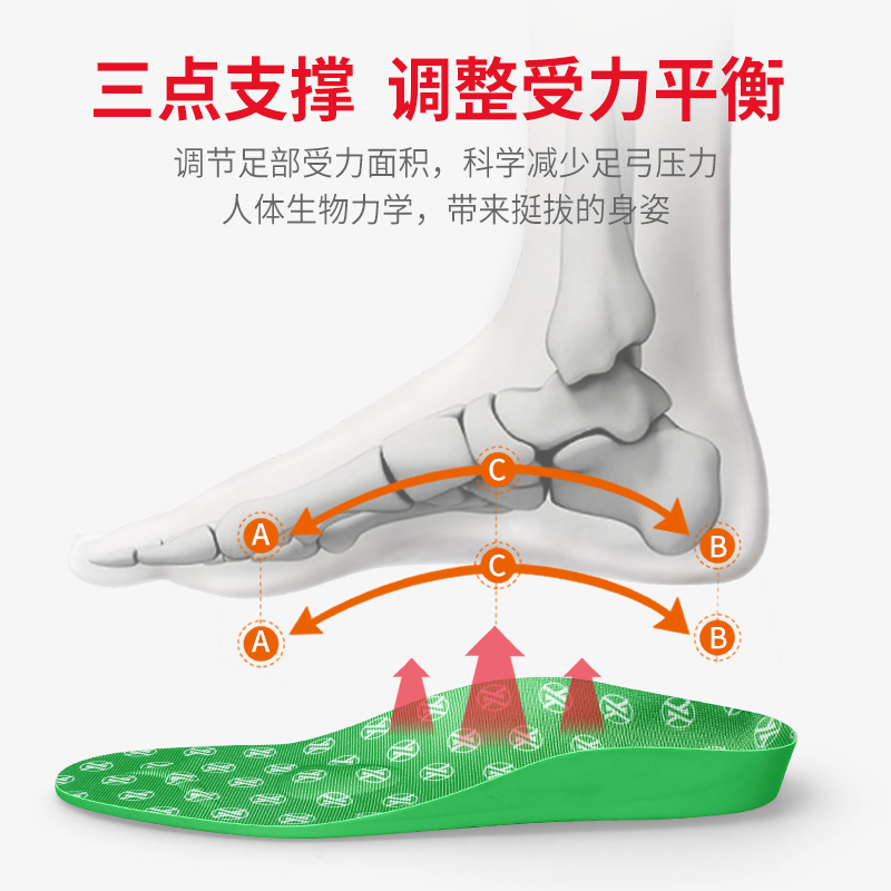 足弓支撑鞋垫舒适运动儿童扁平足内外八字足外翻矫正鞋垫减震