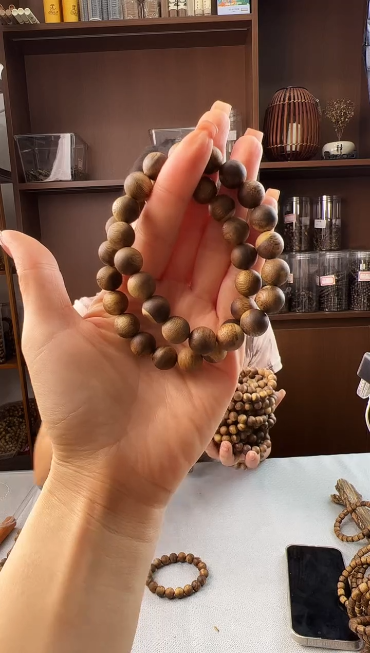 手串沉香1.1保08克海南白奇圆珠单圈多样性发一