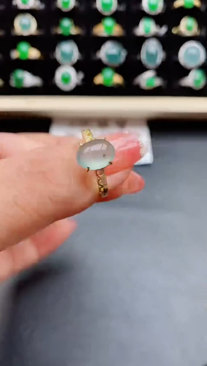 【闪购商品】翡翠戒指银S925镶嵌8580