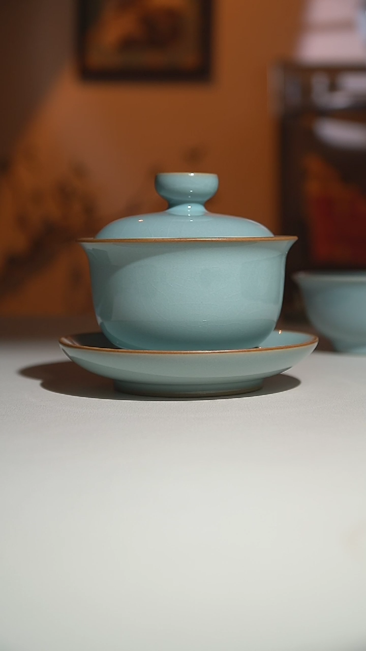 【闪购商品】其他运圈随缘天青三才盖碗