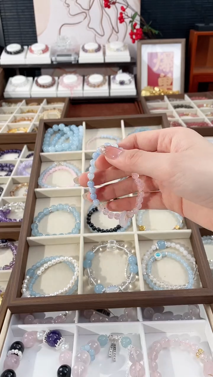 【闪购商品】水晶手链未镶嵌天然水晶单圈双圈素圈设计款气质