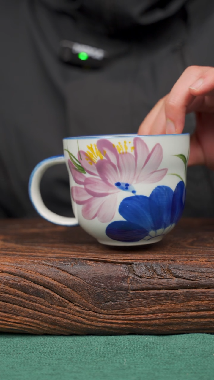 【闪购商品】瓷片80寻一缕瓷香杯釉下手工手绘瓷器