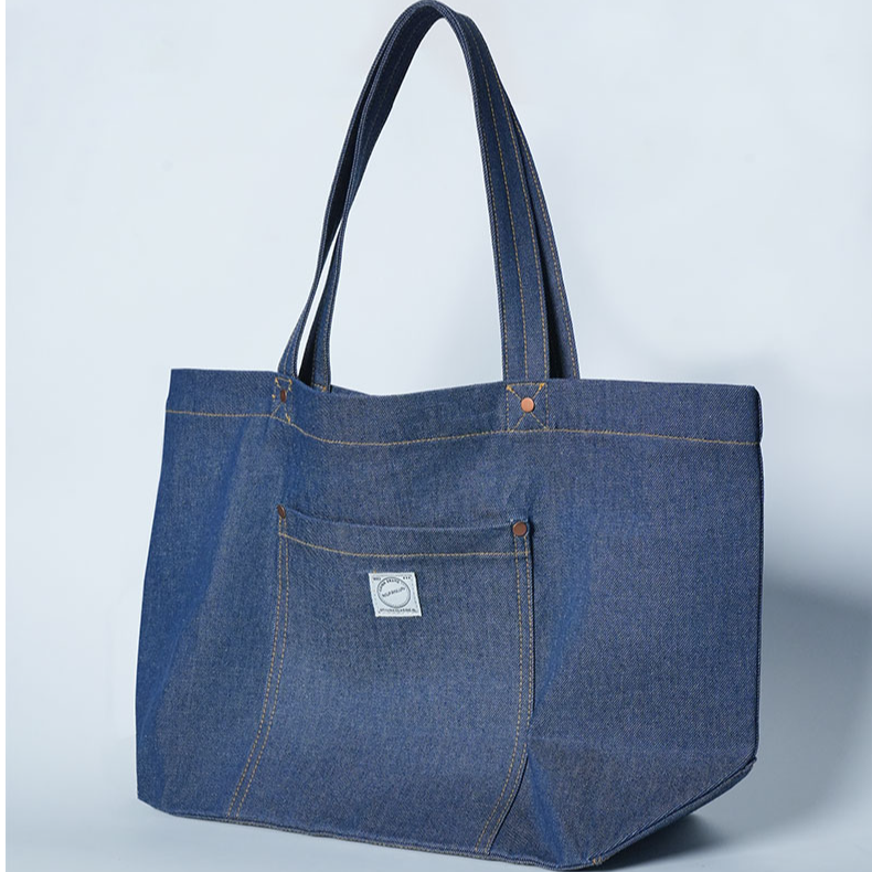 【背不烂】纽梵伦百搭大容量牛仔帆布包简约日常通勤男女同款