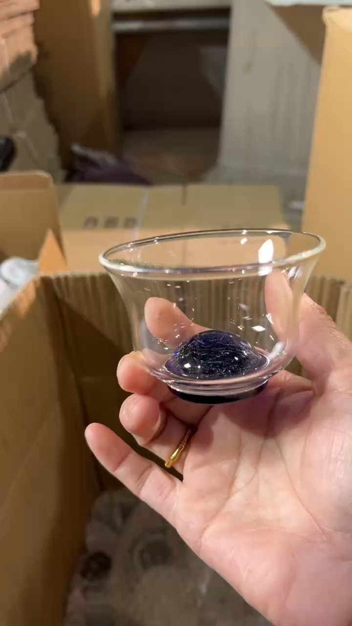 手工艺品玻璃星空杯 蓝