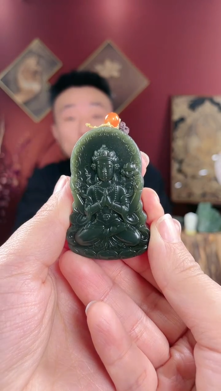 【闪购商品】和田玉颈饰未镶嵌沙枣青观音