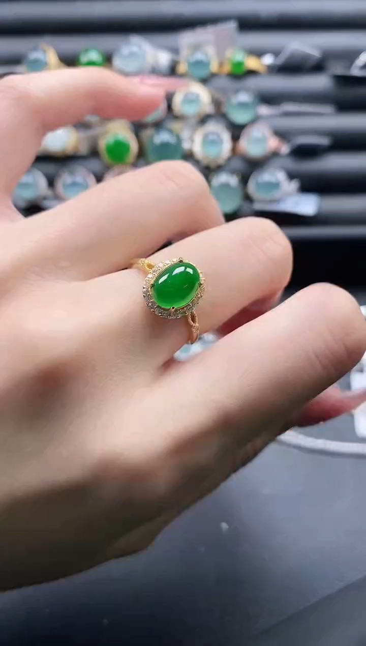 【闪购商品】翡翠戒指银S925镶嵌1111