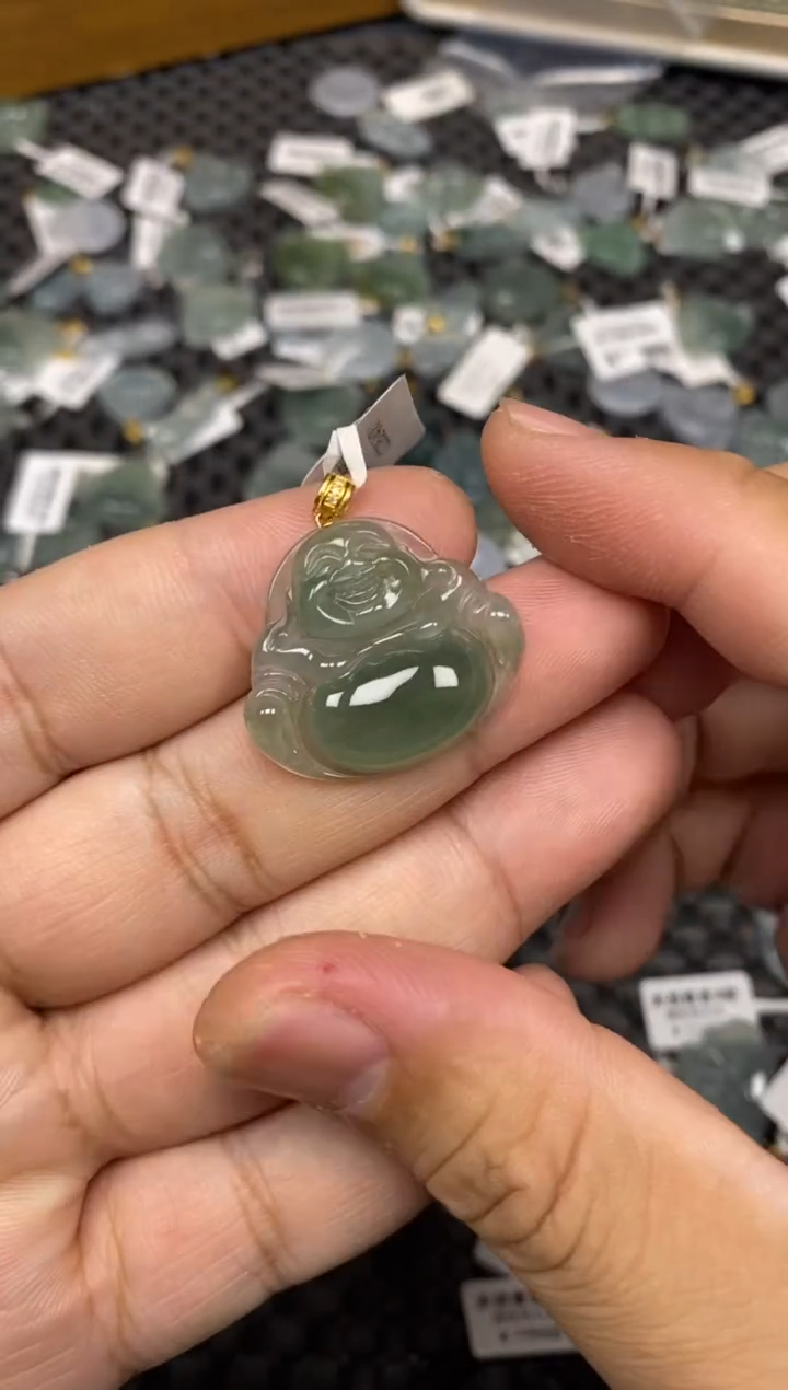 【闪购商品】翡翠吊坠(不含链)18K金镶嵌50923