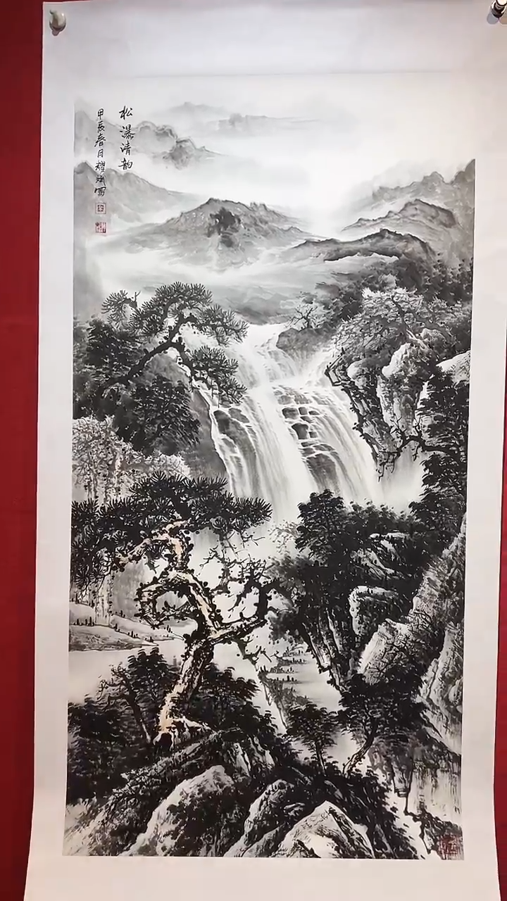 【闪购商品】国画国画/绘画22/松瀑/3.9