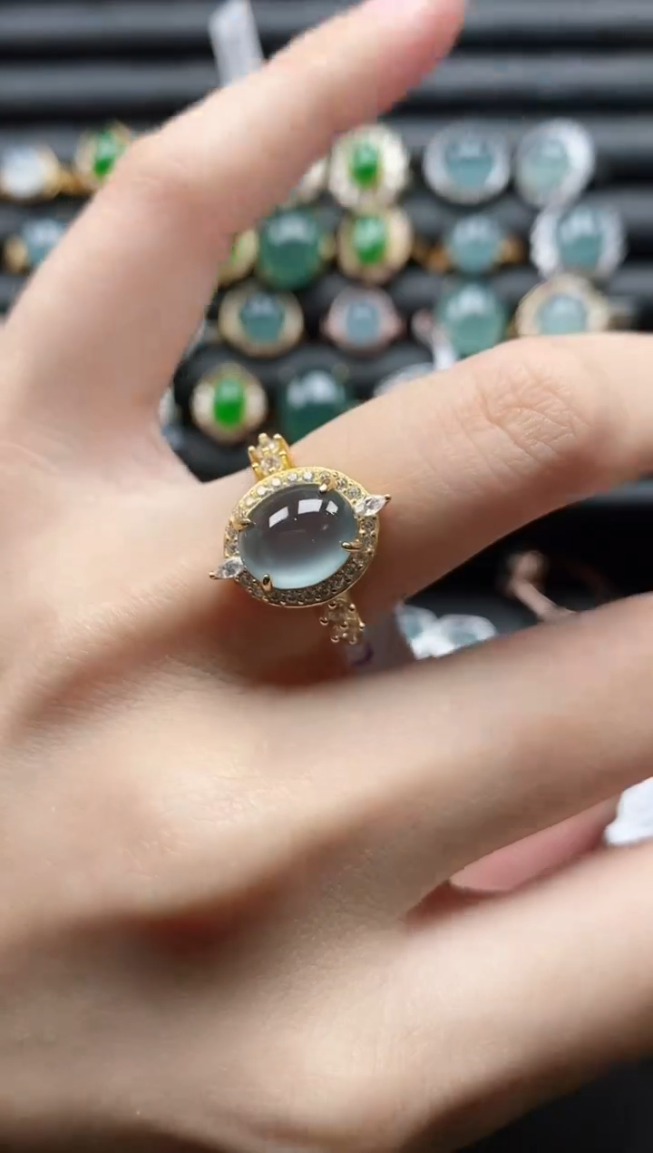 【闪购商品】翡翠戒指银S925镶嵌51511