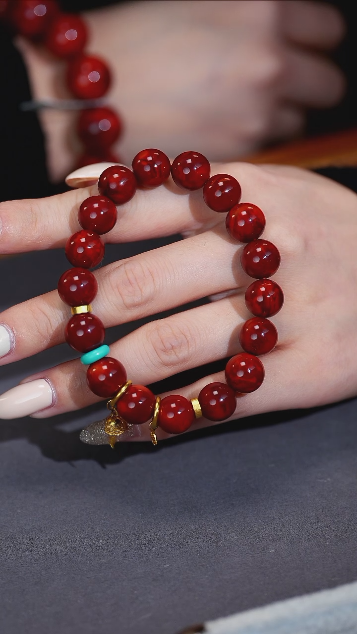 18K金镶嵌手串南红玛瑙原矿N38