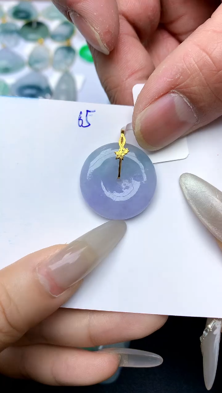 【闪购商品】翡翠颈饰18K金镶嵌天然A货翡翠