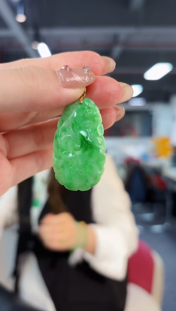 【闪购商品】翡翠颈饰18K金镶嵌缅料A货/支持复检/一件