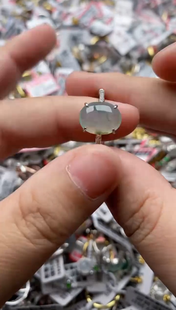 【闪购商品】翡翠戒指银S925镶嵌22222---5