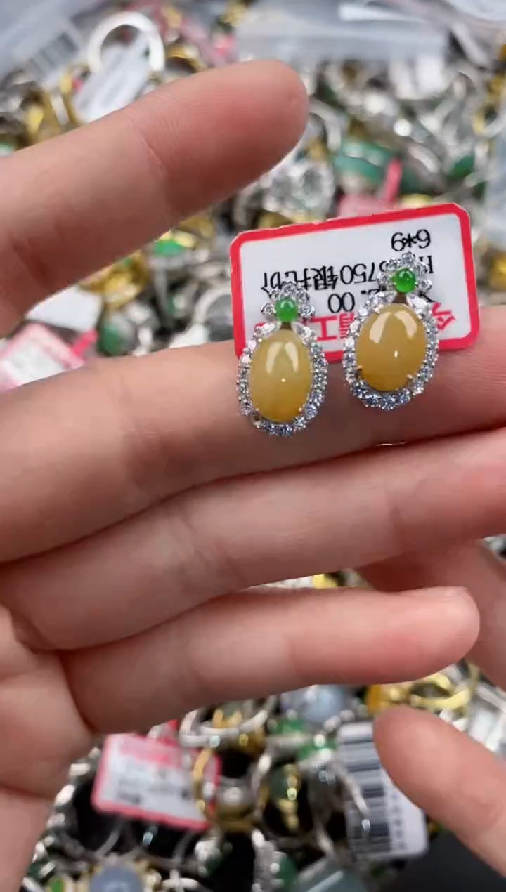 银S925镶嵌戒指翡翠444   9