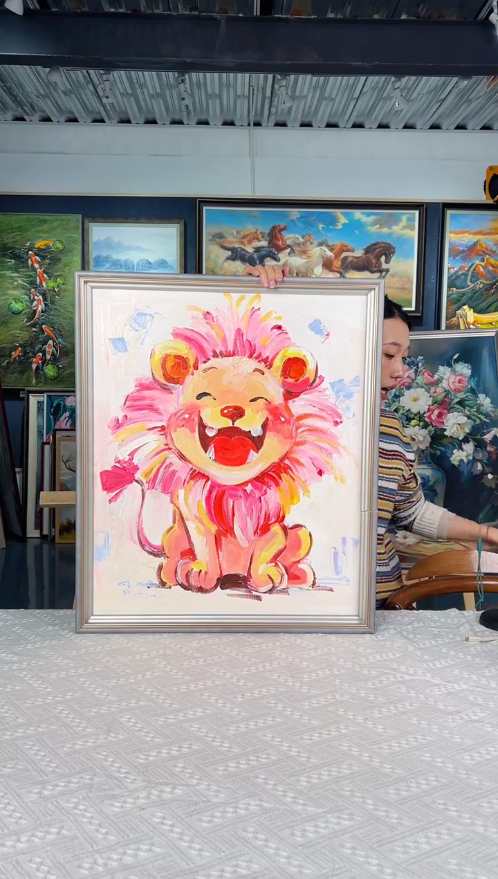 【闪购商品】油画38号 50*60 狮子-手绘油画