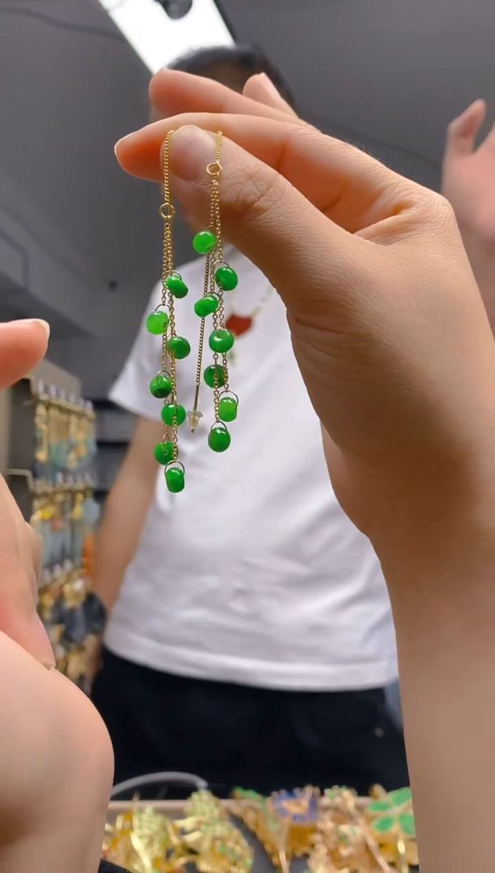 【闪购商品】翡翠耳饰合金189翡翠耳线