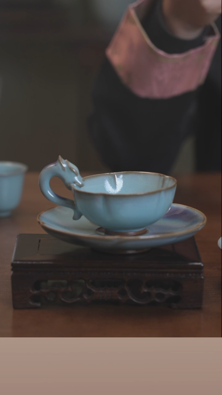 【闪购商品】清凉寺原产地仿古釉手工钧瓷龙首咖啡杯