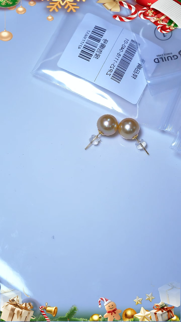 未镶嵌耳钉海水珍珠南洋金珠耳钉