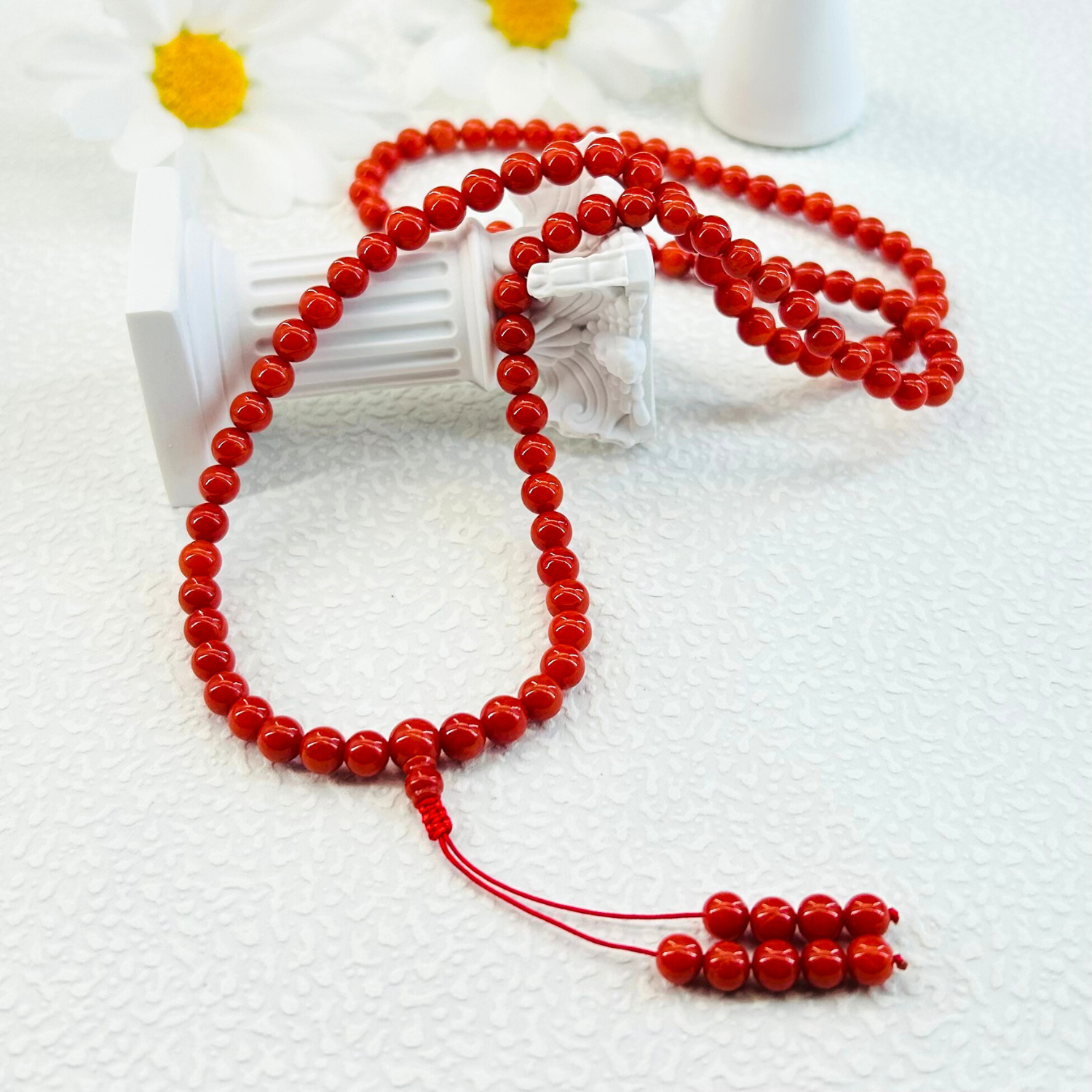 【央广】珊瑚108素串项链5MM+  DIY0147  多样性发货 