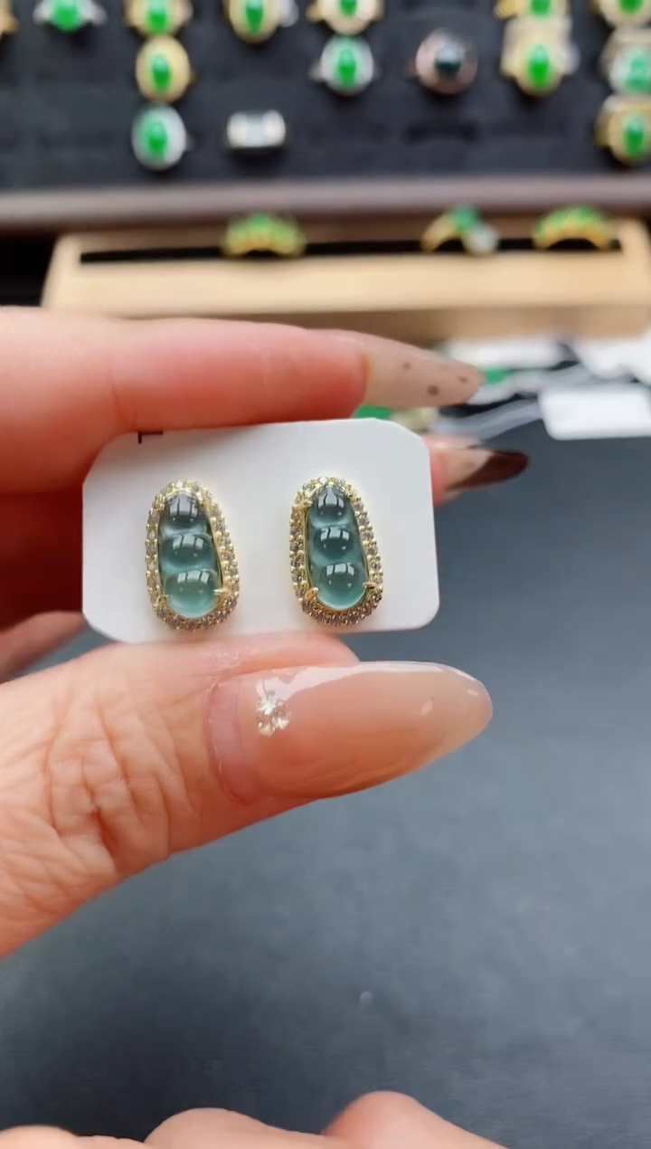 银S925镶嵌戒指翡翠1