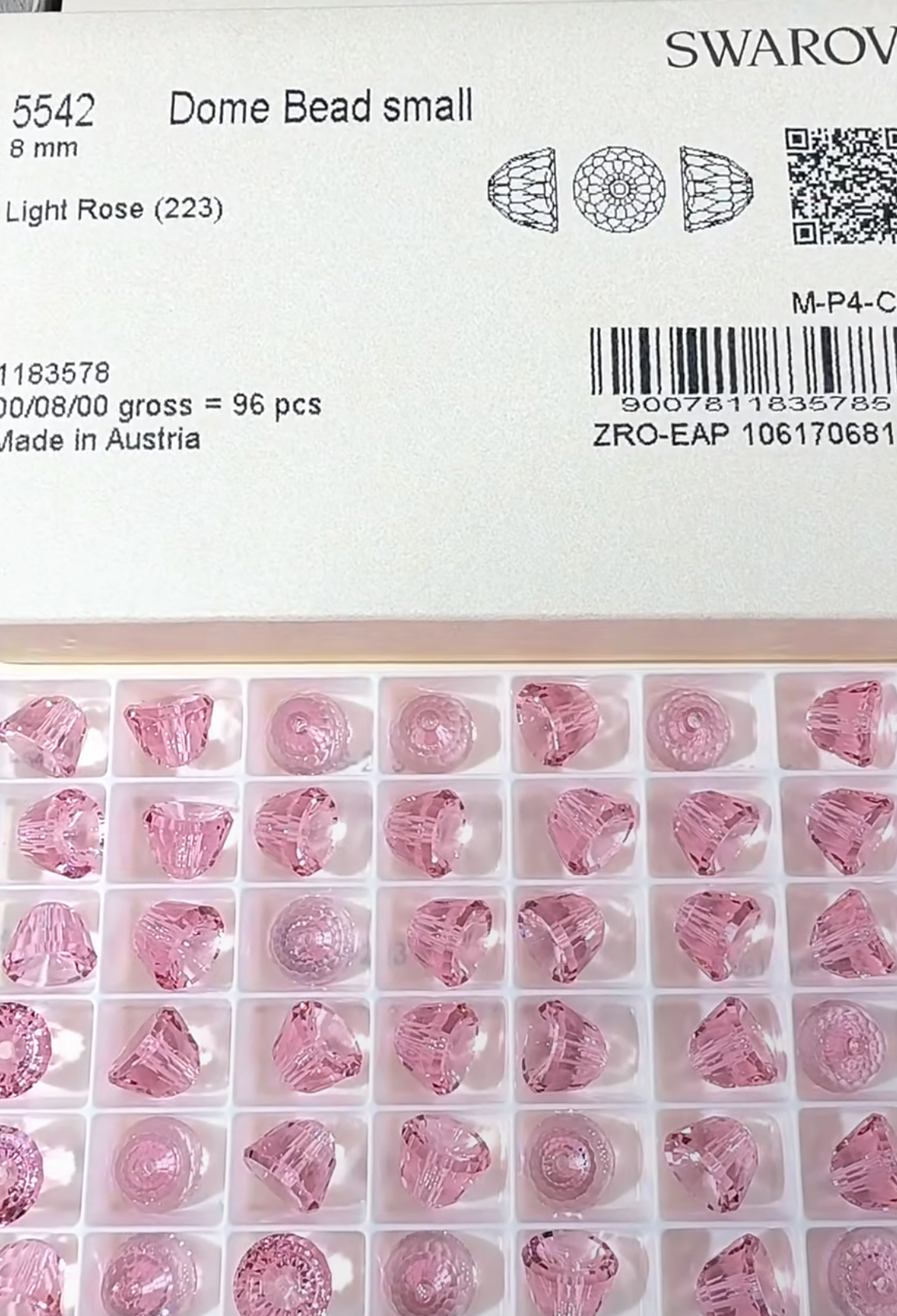 5542施华8MM【粉色铃铛】绝版耳饰手链戒指