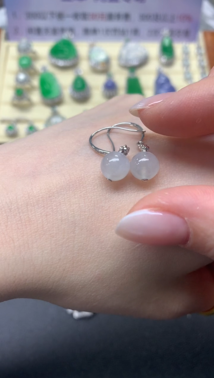 【闪购商品】翡翠耳饰18K金镶嵌耳饰|1700+170