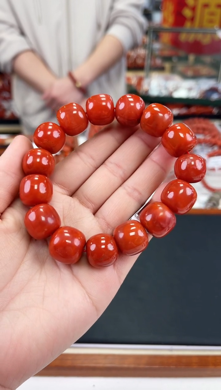 【闪购商品】南红玛瑙瓦西老型手串16+未镶嵌一个/条