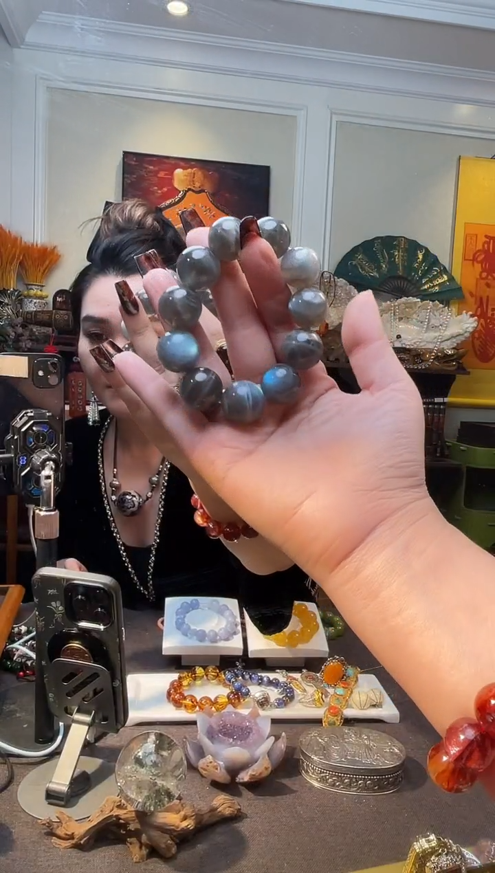 琉璃/树脂/塑料类米***宝蓝月手串