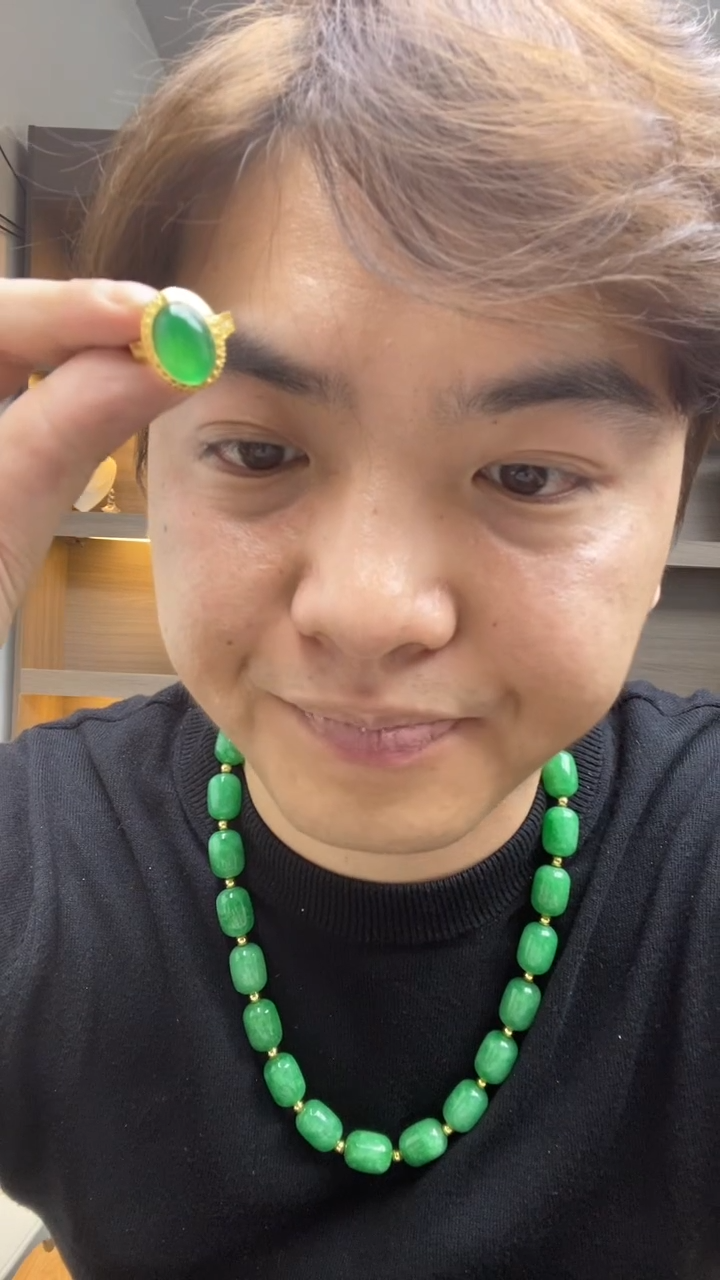 翡翠戒指未镶嵌高端时尚鸽子蛋戒指