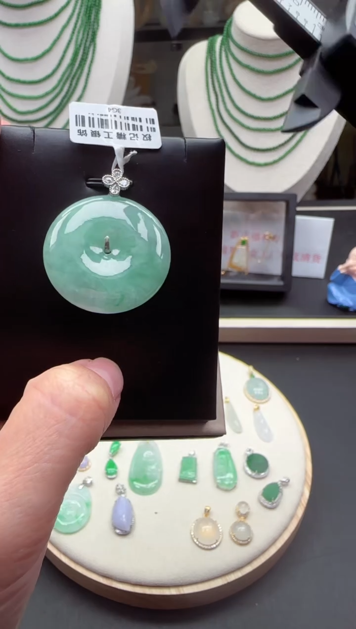 【闪购商品】翡翠吊坠(不含链)银S925镶嵌【海莎一口翠】翡翠挂件1