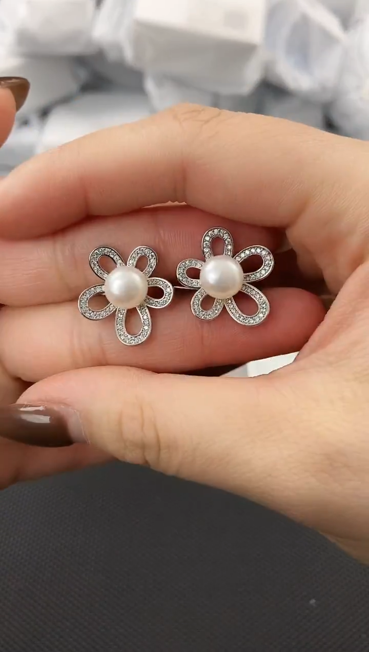 未镶嵌耳饰淡水珍珠ed1020