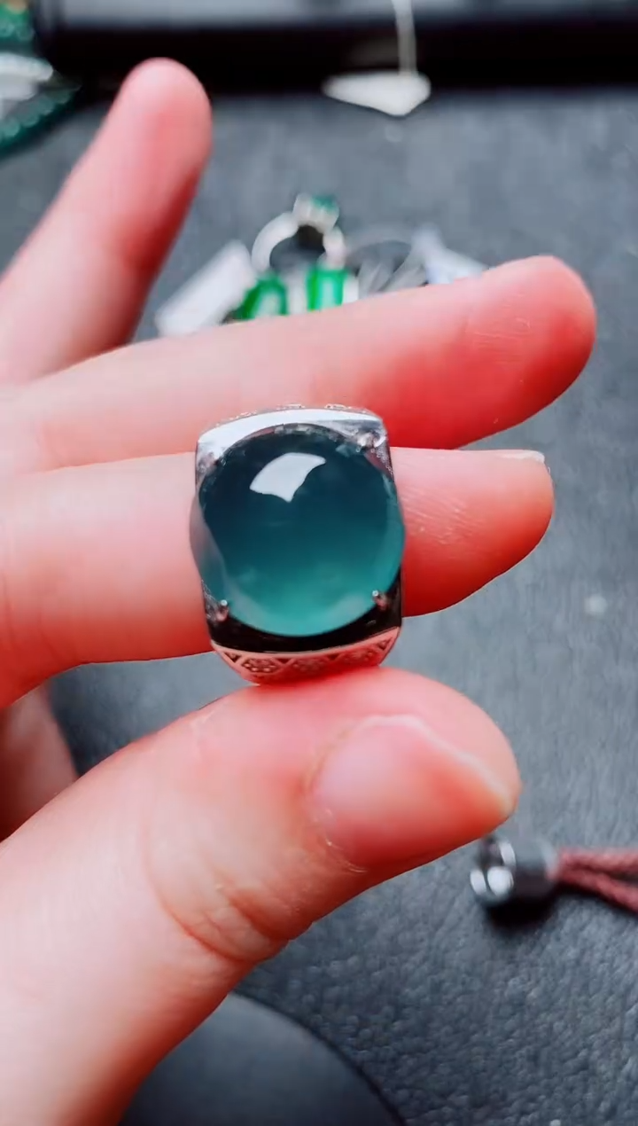 银S925镶嵌戒指翡翠11111