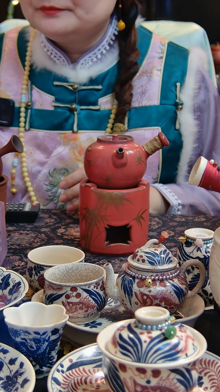 【闪购商品】茶具壶炉子一套手绘手工