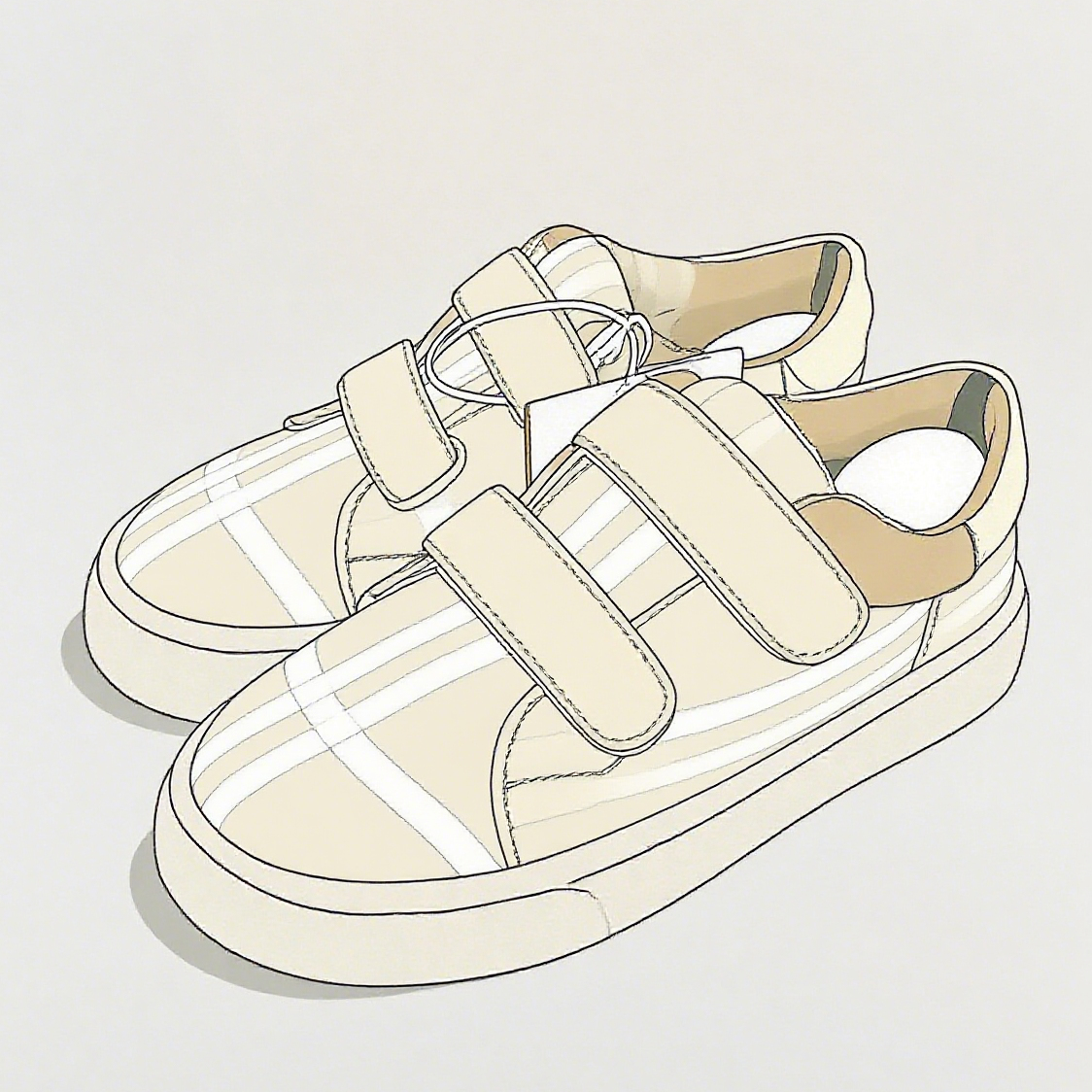 新款儿童魔术贴橡胶底板鞋