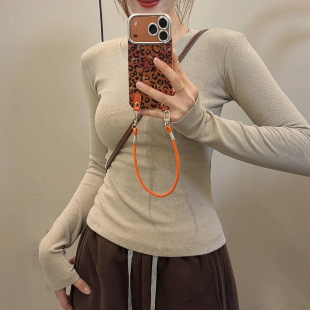【双面慕斯绒】打底衫女款爆款2025新款内搭长袖保暖内搭印花秋冬T
