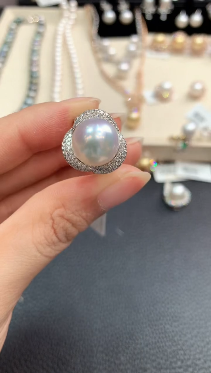 【闪购商品】海水珍珠戒指18K金镶嵌m57       