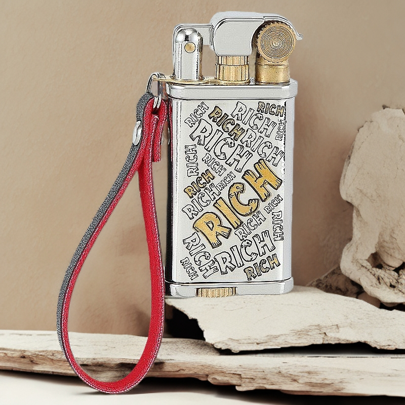 首领煤油打火机纯铜复古砂轮超薄小巧便携高颜值时尚挂件个性礼品