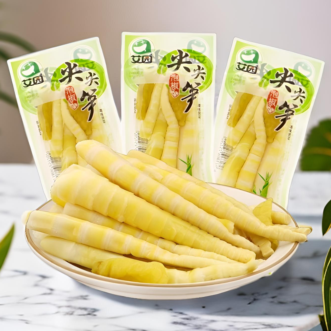 【1包】艾园泡椒尖尖笋竹笋酸辣笋尖开袋即食小包装休闲零食品