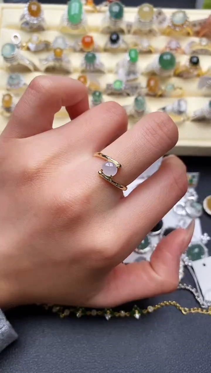 【闪购商品】翡翠戒指银S925镶嵌4444444+2