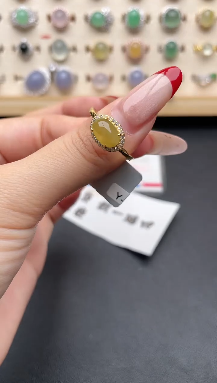 【闪购商品】翡翠戒指银S925镶嵌一物一证一礼盒