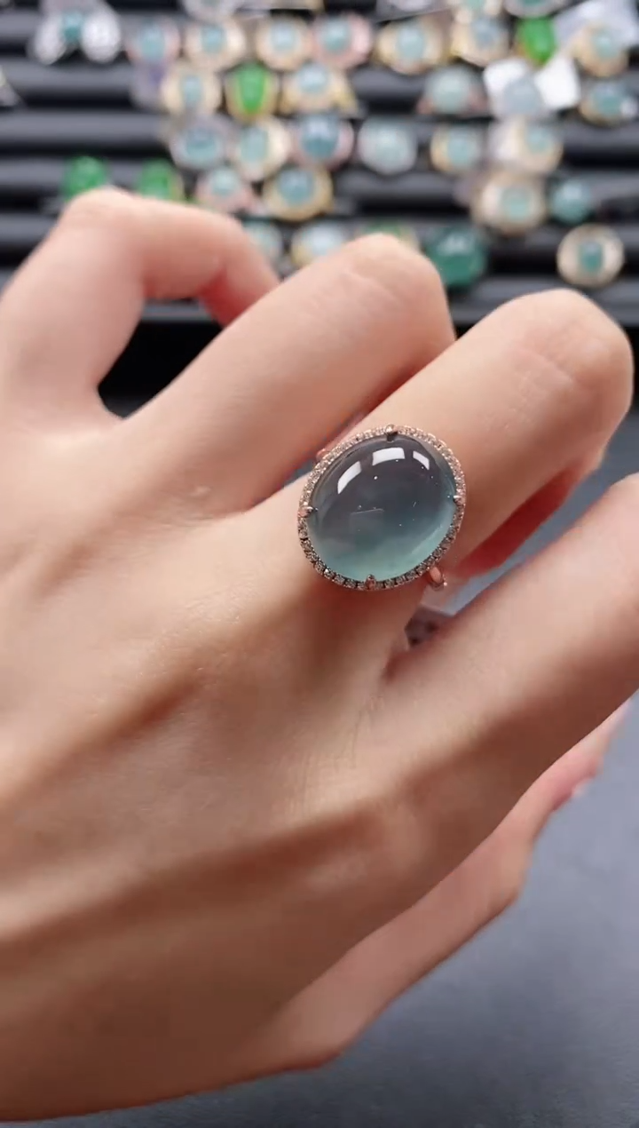 【闪购商品】翡翠戒指银S925镶嵌15151