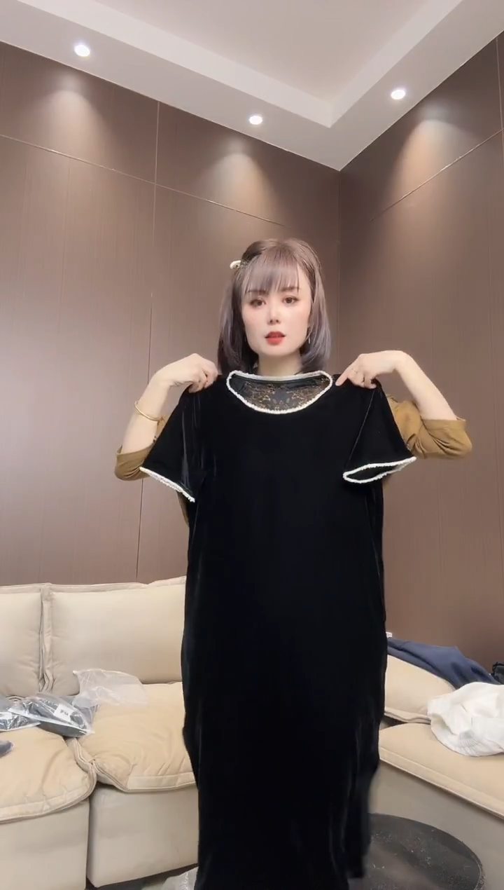 珍珠领裙子L码大漂亮