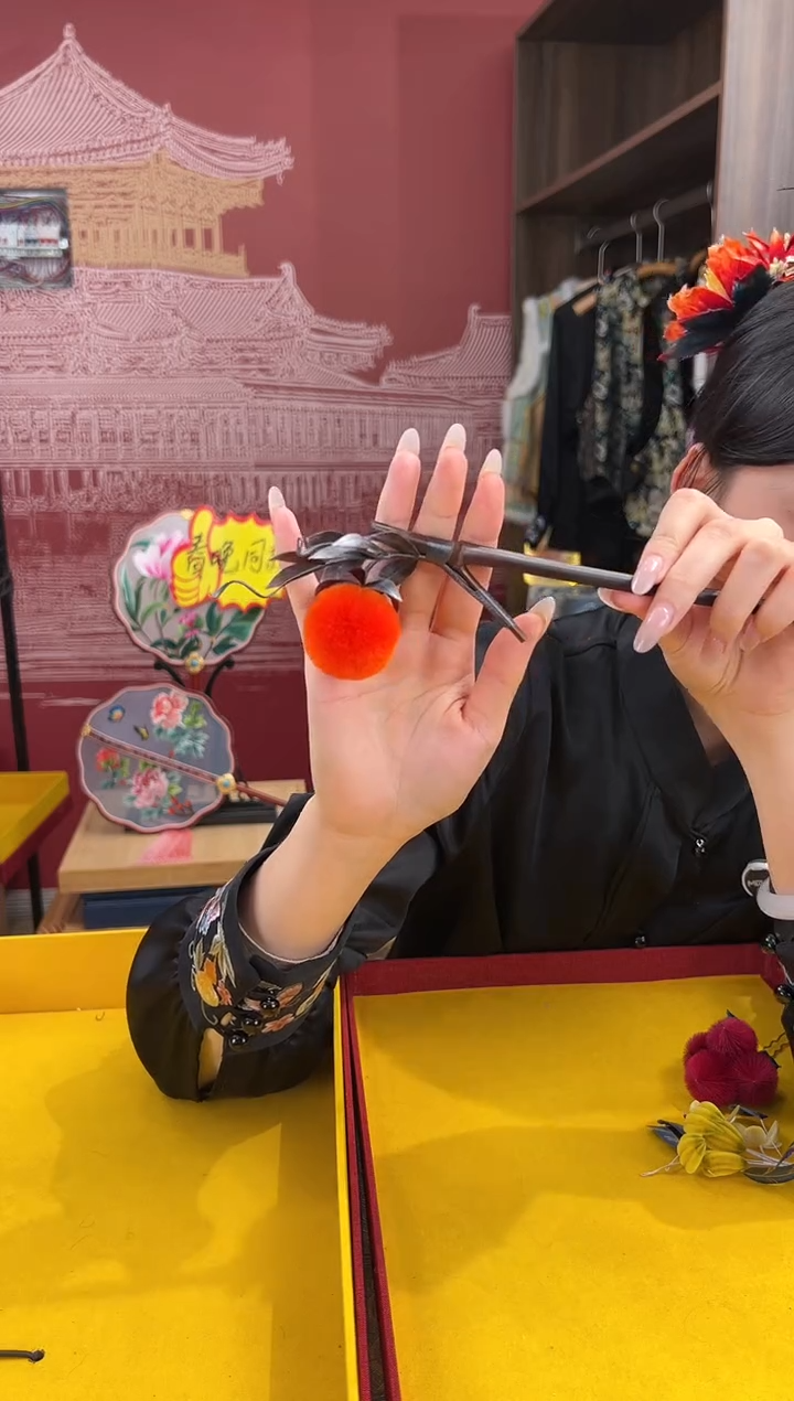 【闪购商品】刺绣非遗绒花（发饰）