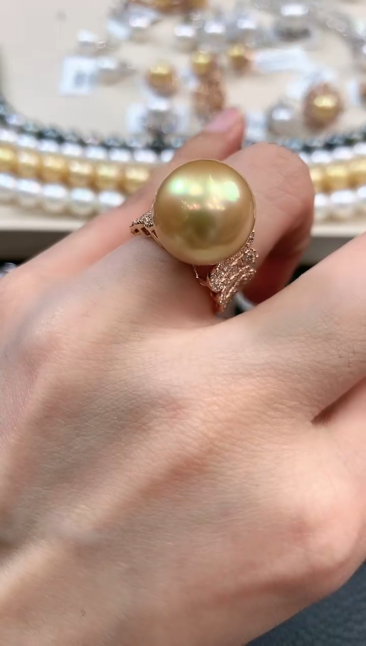 【闪购商品】海水珍珠戒指18K金镶嵌m55