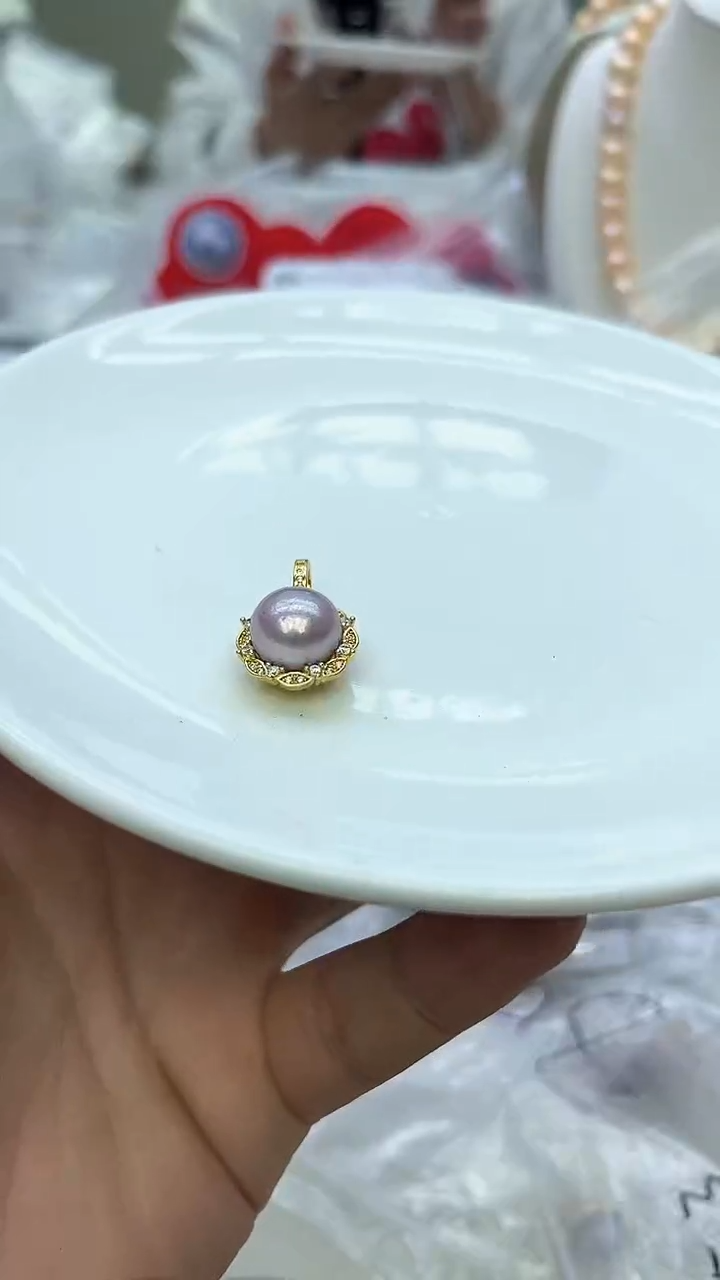 未镶嵌吊坠淡水珍珠紫色系吊坠