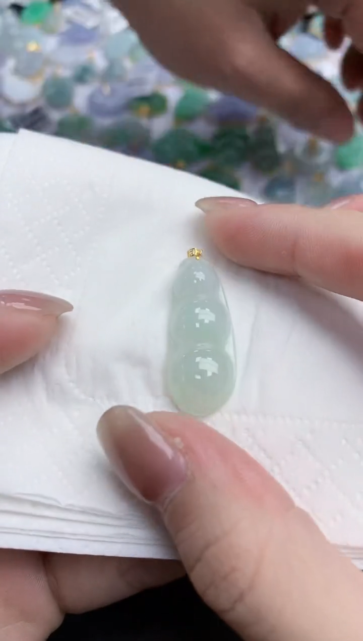 【闪购商品】翡翠颈饰18K金镶嵌天然缅甸翡翠A货